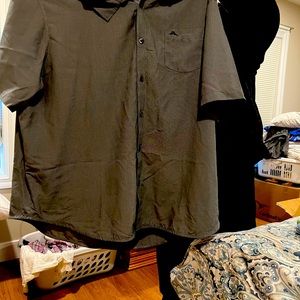 Three XL. Tommy Bahama button down army green shirt.